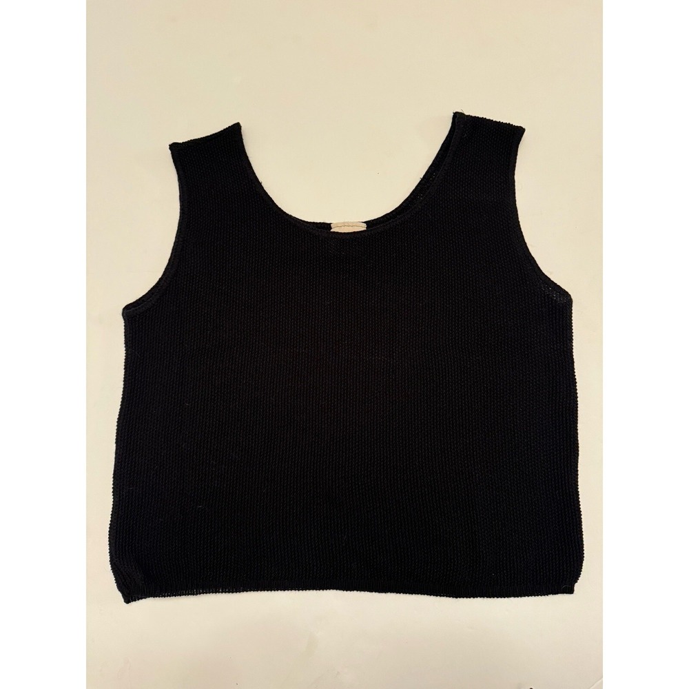 Huntington Ridge Women's Crop Knit Tank Top Black Medium